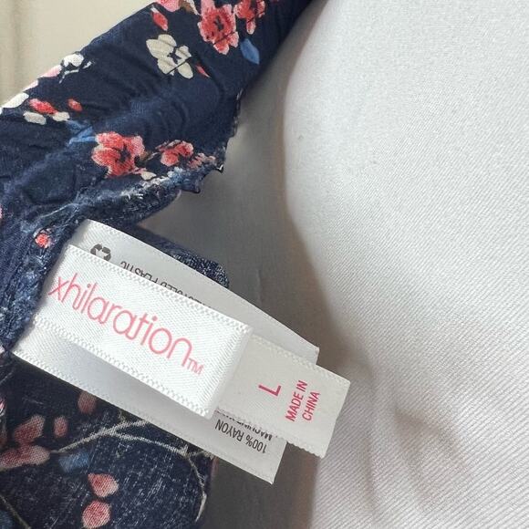 Xhilaration Wrap Skirt Large Blue Ditzy Floral Tulip Hem Midi Cottagecore Twee - Picture 6 of 8